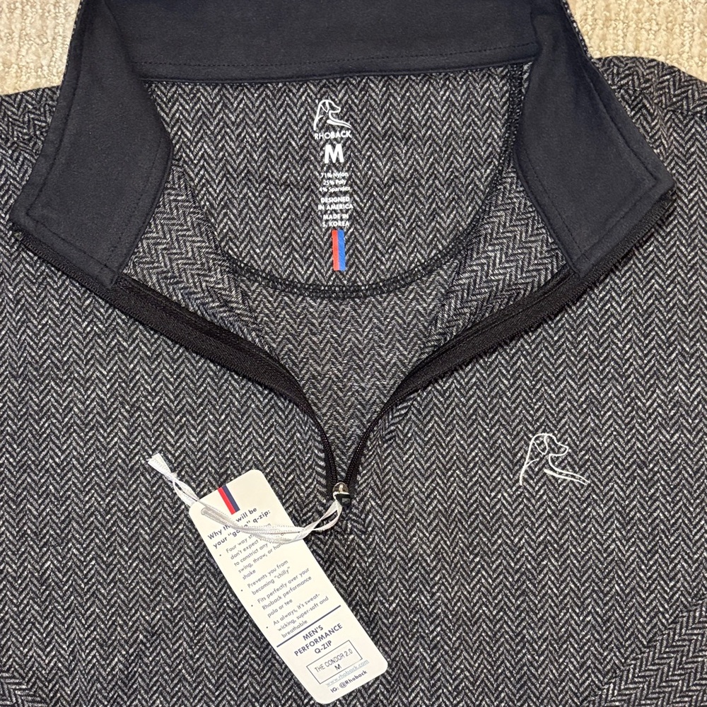 NWT Rhoback Men's Gray 1/4 Zip-Up Sweater - Picture 2 of 5